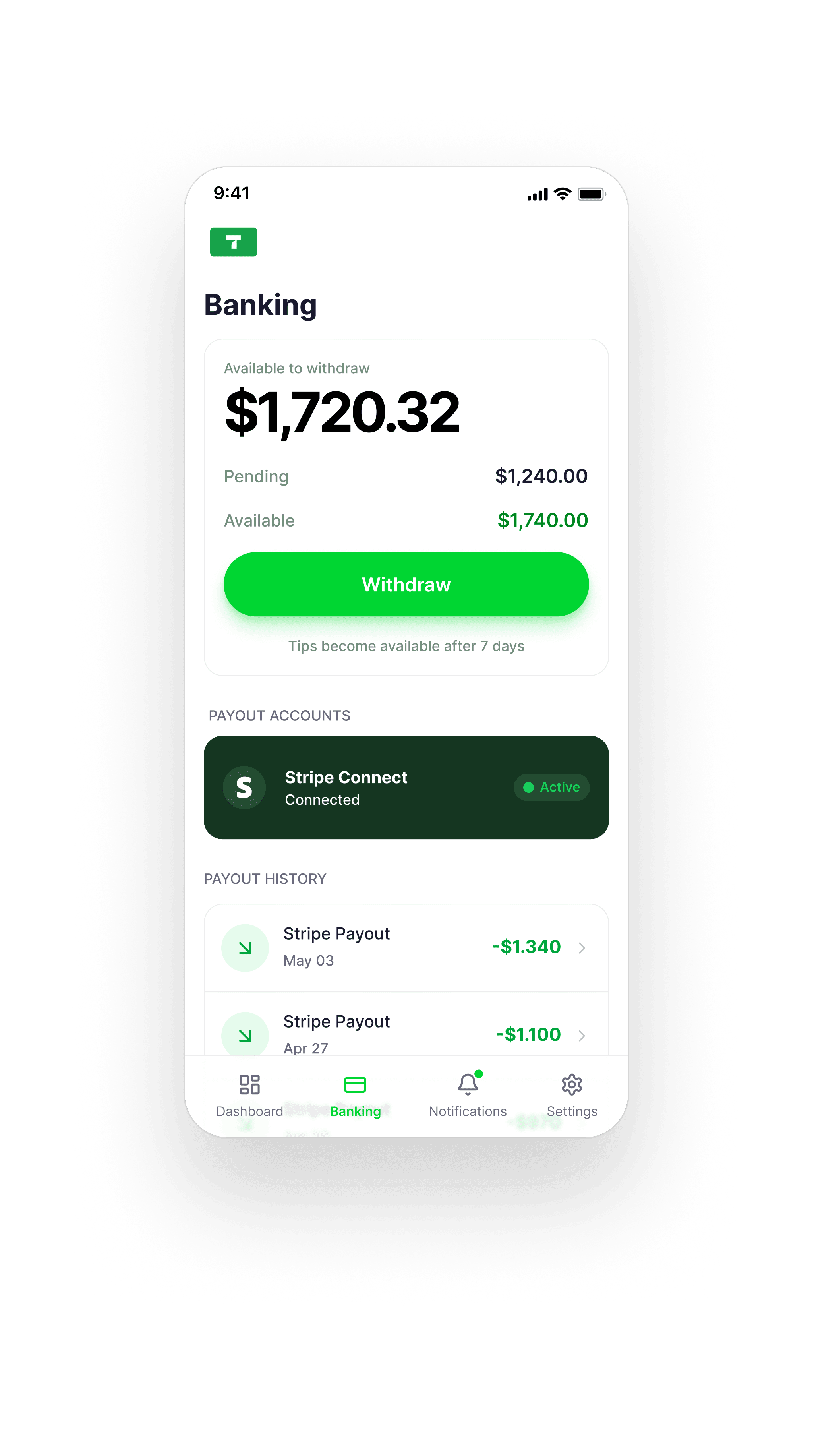 Tipper Interface Tipping made easy