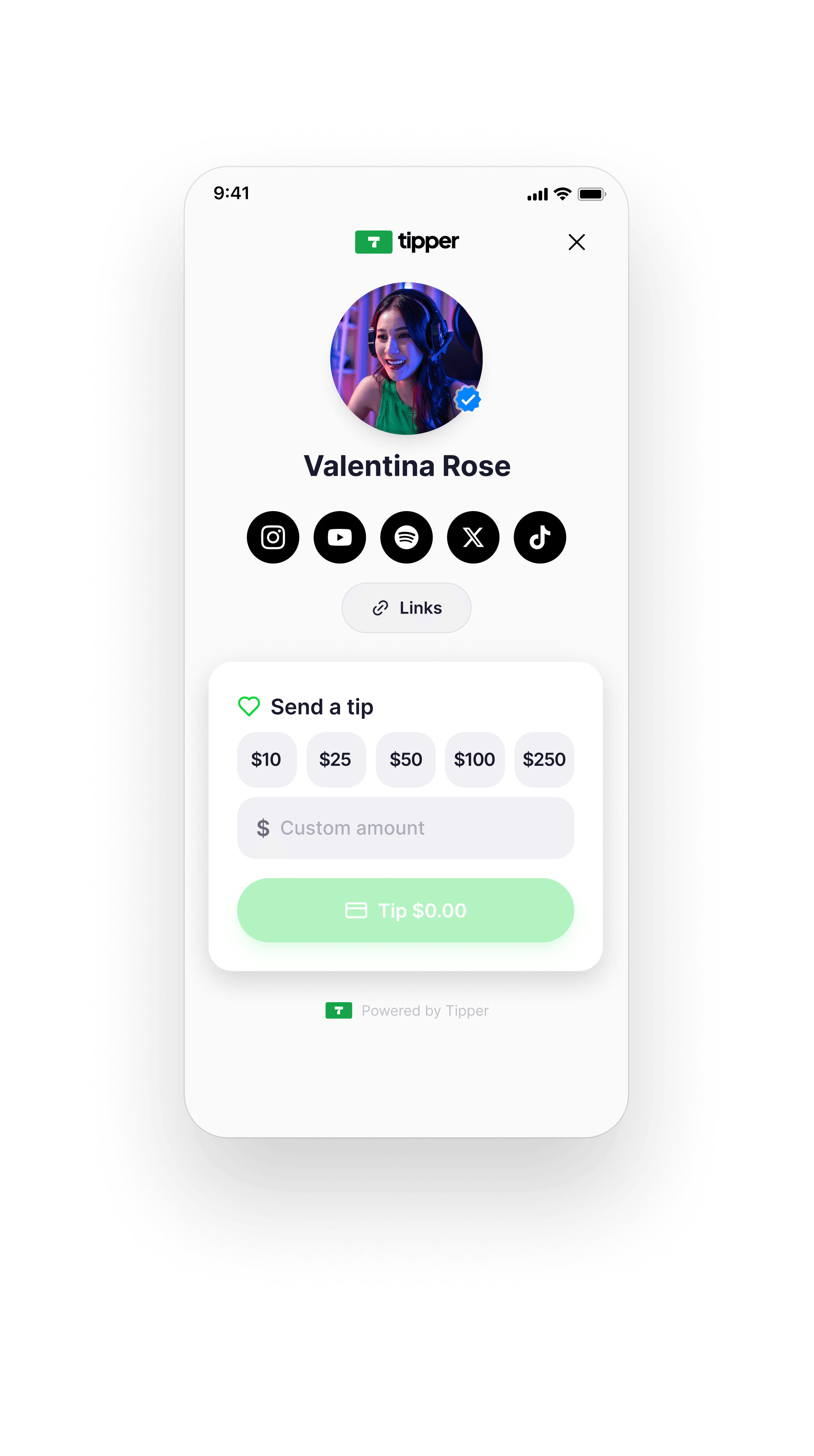 Tipper Interface Tipping made easy